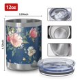 thumbnail image 3 of 12oz Tumblers Pioneer Flower Vacuum Insulated Stainless Steel Travel Tumbler Cups Mug with Lid and Straw for Beer,Coffee,Beverages with Cleaning Brush for Cold & Hot Drinks, 3 of 5