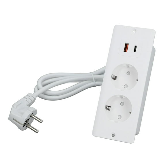 Enchufe Integrado, Cable De 1,5 Metros Regleta De Escritorio Instalación Flexible Multiusos Tomas De 2 Vías Enchufe De La UE 230-265 V Para Cabecera De Mesa Auxiliar