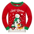 thumbnail image 2 of Popshion Toddler Boy 100% Cotton Christmas Pajamas Christmas Snowman Pjs Size 3T, 2 of 7