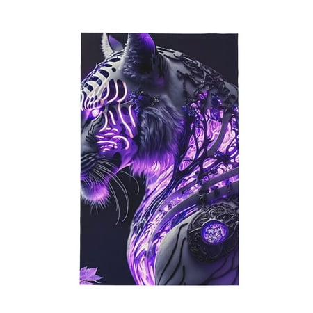 

Matuu Purple Pattern White Tiger for Waffle Kitchen Towel Dish Towels Hand Towels for Kitchen 16 X 26 Inches