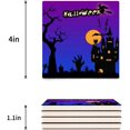 thumbnail image 3 of FMSHPON Happy Halloween Set of 4 Coaster for Drinks, Absorbent Ceramic Stone Coasters Cup Mat with Cork Base for Home Kitchen Room Coffee Table Bar Decor, 3 of 4