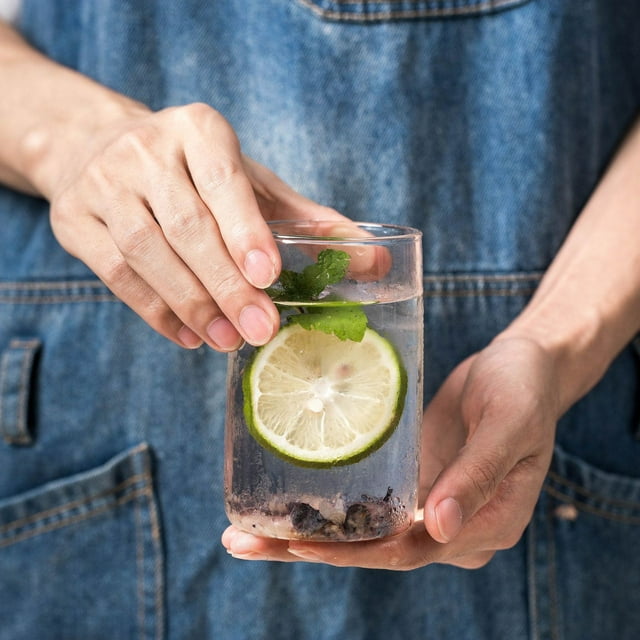 High Temperature Transparent Glass Straight Household Drinking Water Cup Beverage Cup 301400ml Tall
