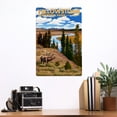 thumbnail image 2 of Yellowstone National Park, Wyoming, Yellowstone River and Elk (12x18 Aluminum Art, Indoor Outdoor Metal Sign Decor), 2 of 5
