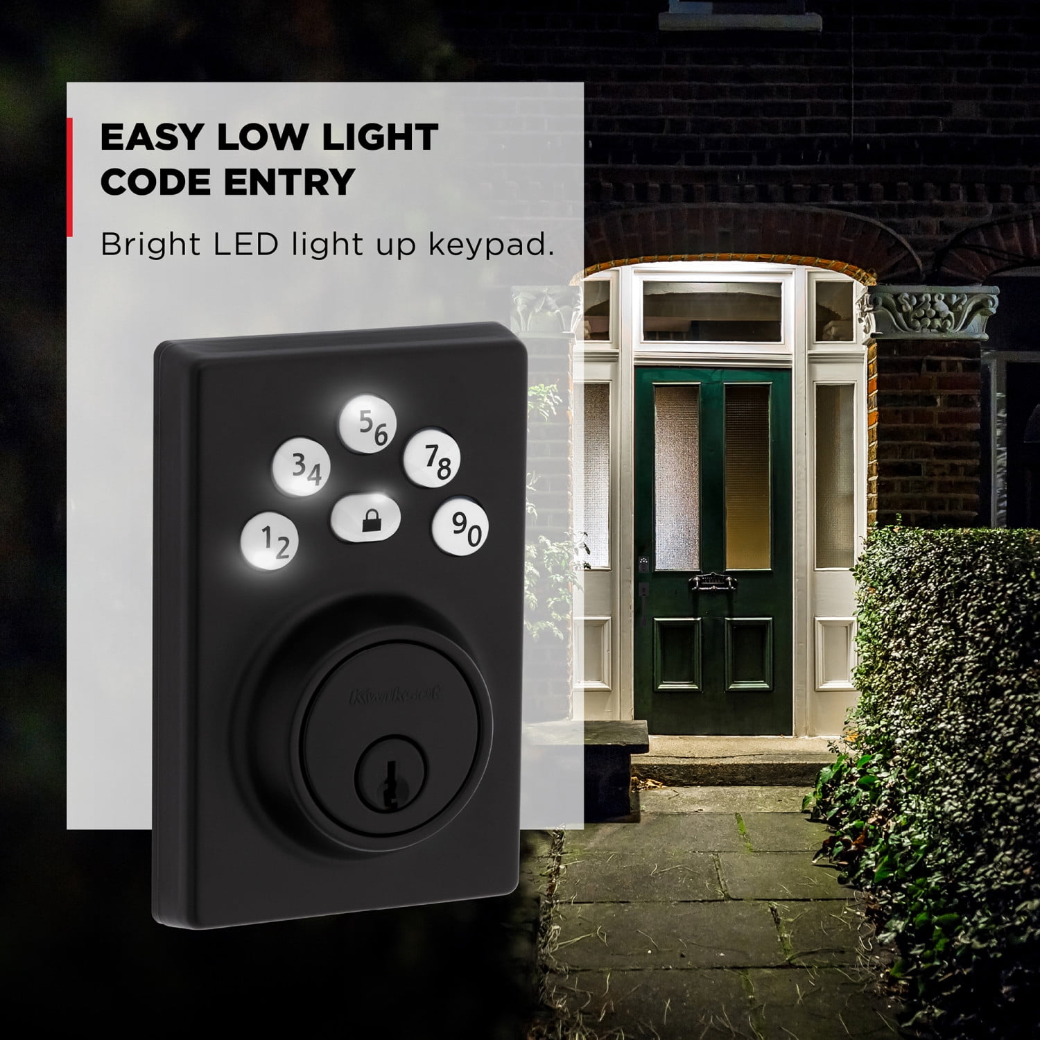 Kwikset Powerbolt 240 Matte Black 5-Button Keypad Contemporary Electronic Deadbolt Door Lock