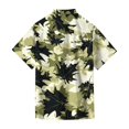 thumbnail image 4 of Hawaiian Mens Shirts Short Sleeve Summer Big and Tall Tropical Print Button Down Shirt Men Fashion Beach Vacation T-Shirt Black L, 4 of 6