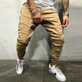 thumbnail image 4 of YUELONGHU Men's Casual Cargo Pants Men's Cargo Pants Casual Relaxed Fit Men's Pure Colored Loose -Pocket Workwear Pants Tether Trousers Xxl, 4 of 5