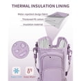 thumbnail image 4 of Insulated Water Bottle Carrier Bag with 4 Pocket for 30/40oz Tumbler with Handle, Water Bottle Sleeve Bag with Strap,Straw Cover,Holder Pouch for Men Women Hiking Camping Travel Gym(Purple Bag), 4 of 8