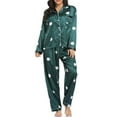 thumbnail image 1 of Conjunto de pijamas para mujer, manga larga, satén suave, cuello con muescas, botones, pijamas, Abanopi  Pijamas Mujer, 1 of 7