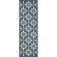 thumbnail image 6 of Unique Loom Outdoor Trellis Collection Area Rug - Tiles (2' x 6' 1" Runner Navy Blue/Ivory), 6 of 9