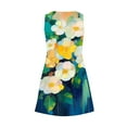 thumbnail image 5 of Floral Printed Funny Mini Dress for Women Crewneck Casual Spring Summer Beach Sundress V-neck Sleeveless Tank Dresses, 5 of 5