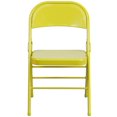 thumbnail image 4 of 4 Pk. HERCULES COLORBURST Series Twisted Citron Triple Braced & Double Hinged Metal Folding Chair, 4 of 8