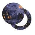 thumbnail image 2 of Disketp Mystery House Halloween Night Funda Redonda para Taburete, Funda de Cojín para Silla de Bar Suave y Elástica-12 inch, 2 of 7