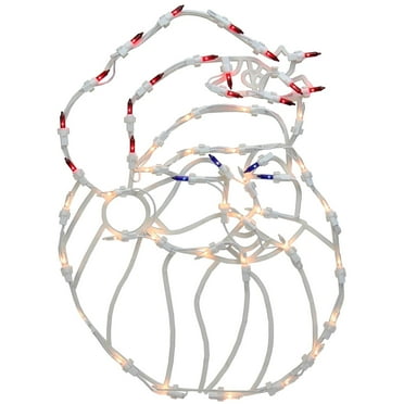 18" Lighted Santa Christmas Window Silhouette Decoration