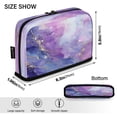thumbnail image 3 of Standing Pencil Case with Base Large Capacity Stationery Pouch Pen Bag with Zipper for Women Men Pink and Blue Marble Texture, 3 of 7