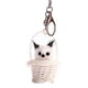 thumbnail image 5 of Precioso llavero con colgante de gato de peluche, bonito anillo de metal, bolsa, adorno para coche (caqui), 5 of 6