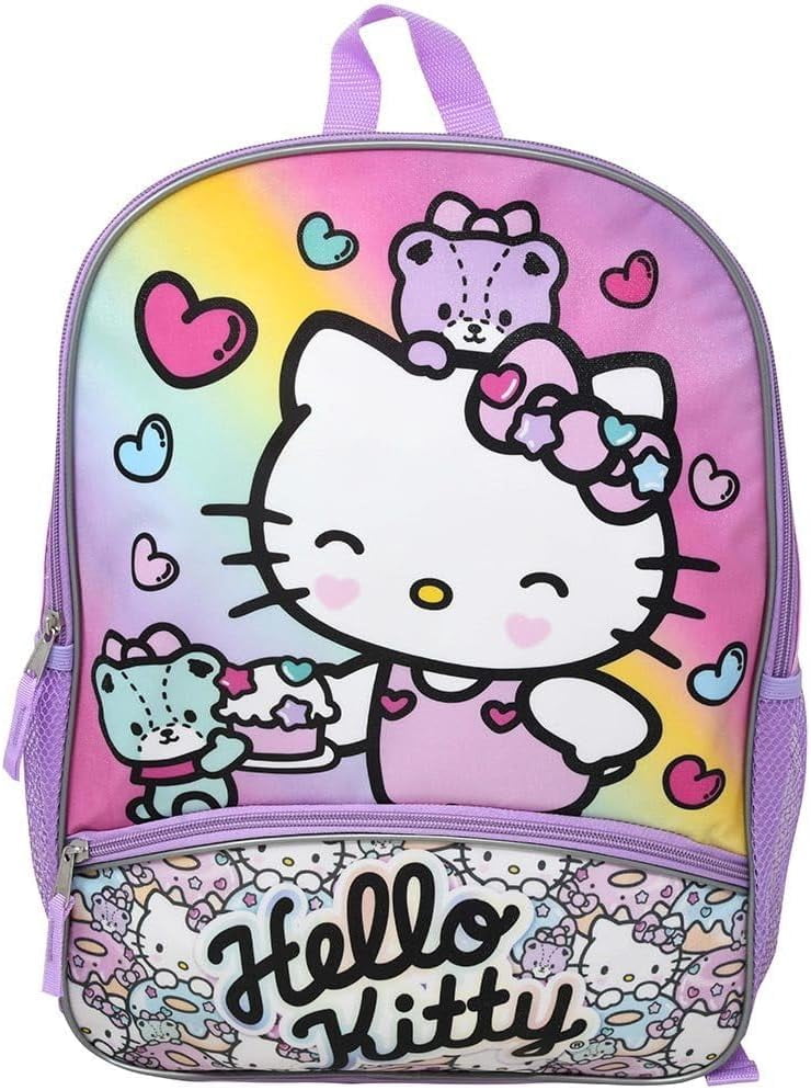 Hello Kitty Backpack 16" Sanrio Front Zipper Pocket