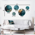 thumbnail image 4 of Designart "Mesmerizing Marble Abstraction Blue and Gold II" Abstract Marble Metal Wall Art Set of 5 Piece, 4 of 5