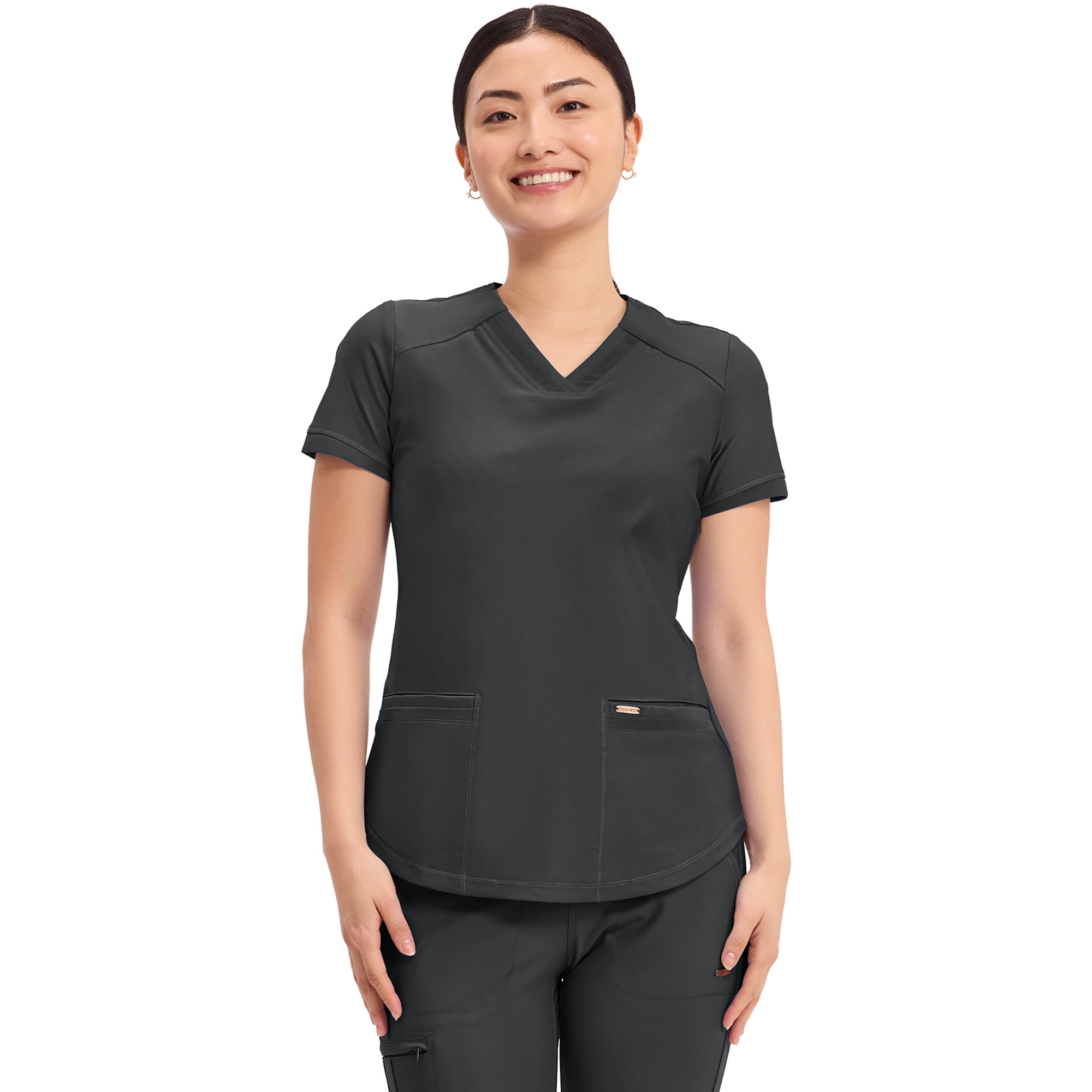 Cherokee Form Scrubs Top for Women V-Neck CK840, S, Black