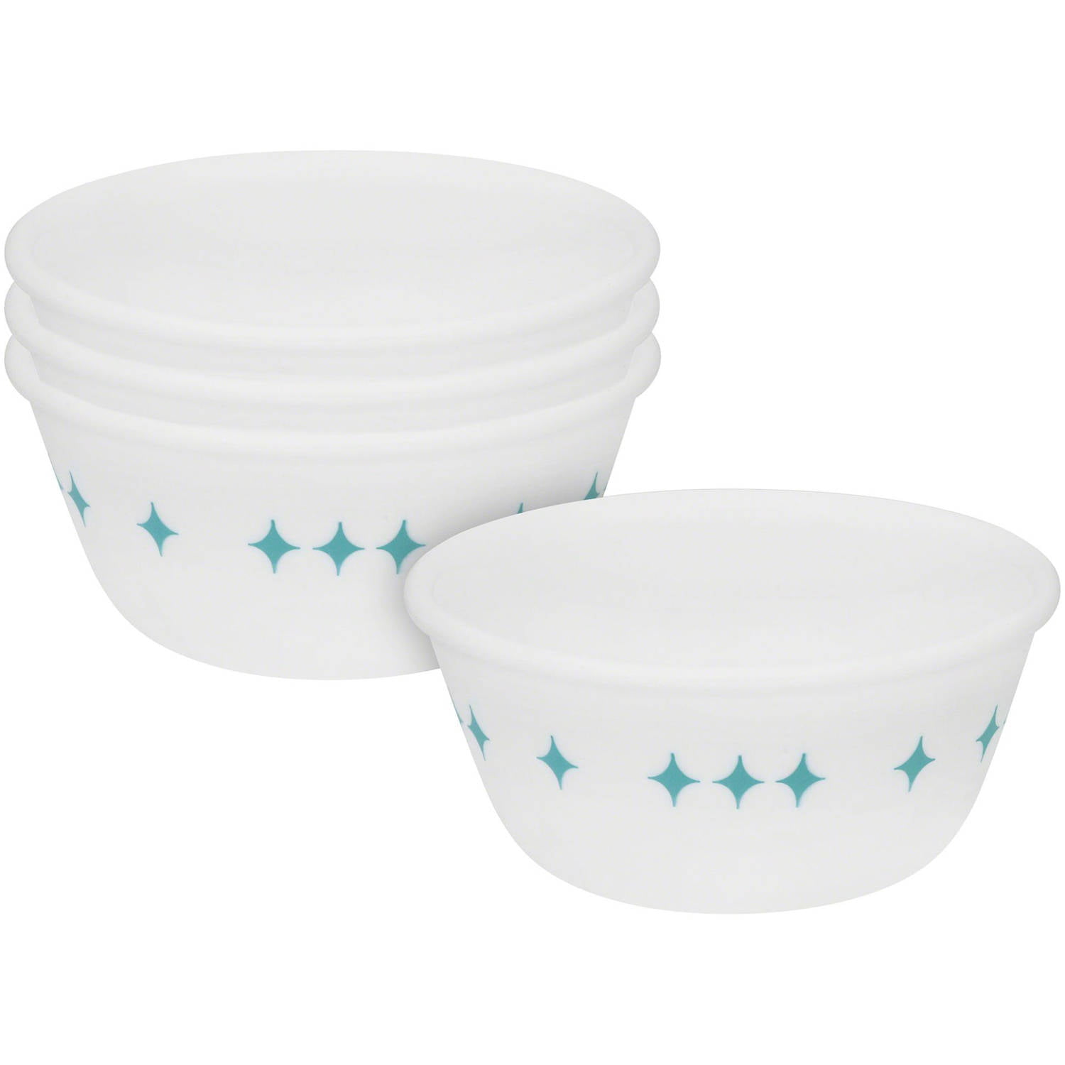 Glossy white pinch bowls Set of 6