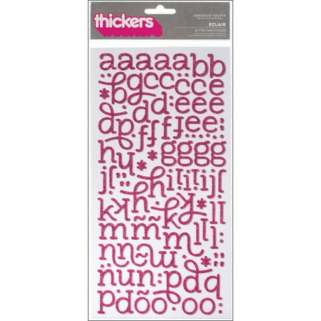 UPC: 0718813532259 | American Crafts Foam Alphabet Stickers-Eclair-Strawberry Glitter  244/Pkg