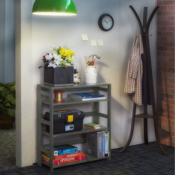 Flip Flop 34" High Folding Bookcase- Grey
