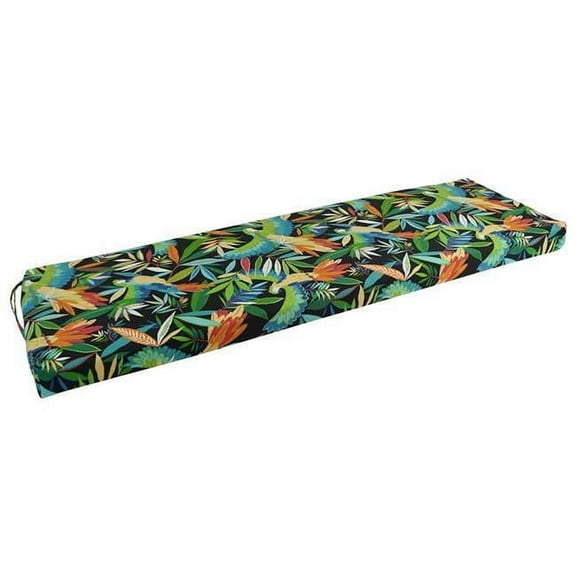 Blazing Needles 63-inch by 19-inch Patterned Outdoor Spun Polyester Bench Cushion 963X19-REO-48