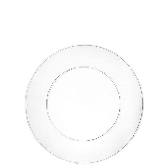 (10 PACK) EcoQuality 7.5" inch Round Clear Plastic Plates Mod Collection - Disposable China Like Party Plates, Heavy Duty Salad Plates, Dinner Plate, Dessert, Wedding, Serveware