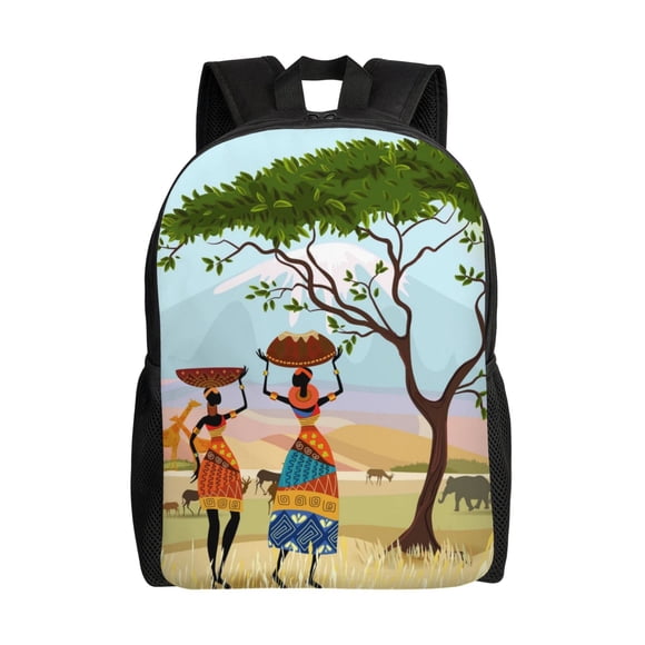 Fotbe African Women Mochila de Viaje para Laptop, Mochila Ejecutiva Delgada y Resistente 15.6"