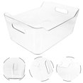 thumbnail image 3 of Desktop Storage Bin Large Transparent Sundries Basket Plastic Bathroom Organizer, 3 of 6