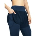 thumbnail image 4 of WLJ Women Solid Color High Waist Two-in-One Yoga Leggings With Pockets, 4 of 4
