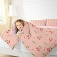 thumbnail image 4 of jejeloiu Cute Cherry Queen Comforter Set,Kawaii Fruit Bedding Sets,Red Green Bedding Comforter Set For Girls,Ultra Soft Home Decor Reversible,3pcs, 4 of 8