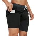 thumbnail image 2 of Men's Swim Trunks Board Shorts Quick Dry Mens Swimming Trunks with Compression Liner, 2 of 9