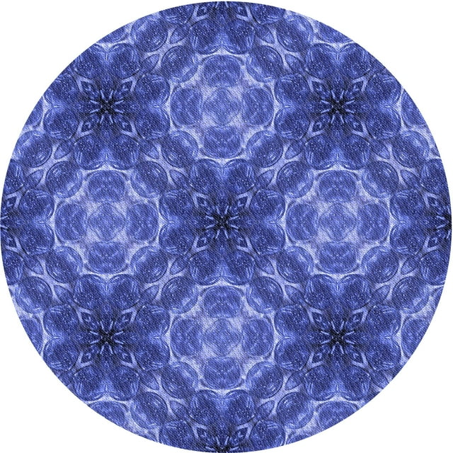 Ahgly Company Tapis d'Intérieur Lavable en Machine Carré Transitionnel Bleu Ciel, 3 Pieds Carré