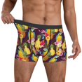 thumbnail image 3 of Men's Boxer Briefs, Cute Parrot Pitaya Flower Butterfly Soft Comfy Mens Underwear Boxer Briefs Breathable With Widen Waist, 3 of 7