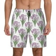 thumbnail image 3 of Uemuo Tulips Flowers Pattern Mens Swim Trunks Quick Dry Board Shorts with Mesh Lining, Stretch Beach Shorts Quick Dry No-Chafing Board Shorts-, 3 of 9