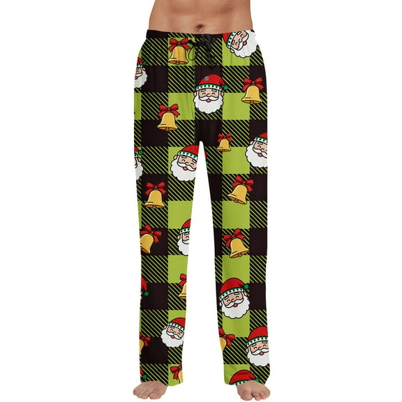 Dwelliawo Red Plaid Pajama Pants Men Wide Leg Casual Comfy Plaid Checkered Christmas Pajama Pants Christmas Flannel Pajamas Baggy Sleep Pajama Bottom Vermilion M