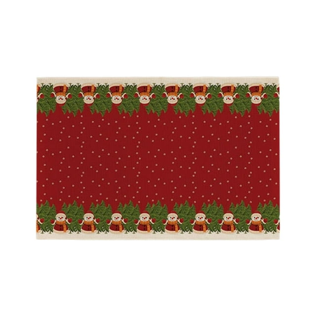 Christmas-Themed Polyester Placemats for Festive Table Decoration, Durable and Easy Clean Dining Mats