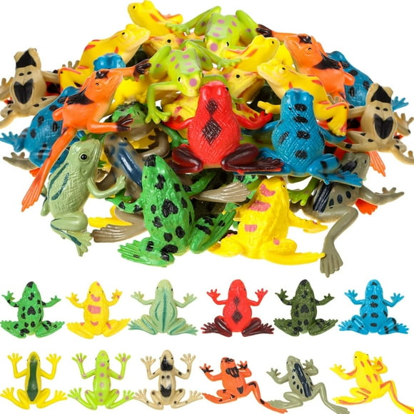 (Gift Of K) Vivid Style-CHENGU Tiny Plastic Rubber Frog Toy, Funny Mini Frog, Realistic Animal, Frog Figurine, Funny Toys, Rainforest Character, D