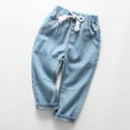 thumbnail image 6 of MXIEZI 2-10Y Boys Denim Pants Kids Jogger Sweatpants Teen Elastic Trousers, 6 of 9
