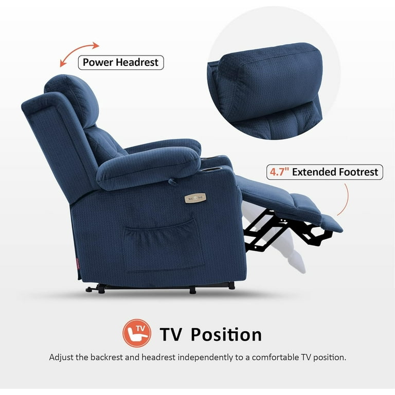 9181 Three Motor Power Recliner with Lumbar Support(Lay Flat)