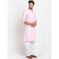 thumbnail image 5 of eloria Men's Traditional Pink Regular Kurta with Salwar, 5 of 7