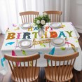 thumbnail image 3 of Happy Birthday Table Cloth Waterproof Tablecloths, Colorful Words Tablecloth Dining Table Cover for Kitchen Party Tabletop Outdoor, Rectangle Tablecloth 60x102 Inch, 3 of 9
