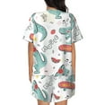 thumbnail image 3 of Kdxio Music Lover Dinosaur Print Pajamas Sets for Women Short-Sleeved Pjs with Lounge Shorts Two Piece Sleepwear S-4XL, 3 of 8