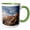 Green/White, variant on 3drose, Usa, Colorado, Grand Junction. Eroded Mud Hills., 11oz Two-tone Red Mug