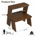 thumbnail image 2 of Mesa de madera de 2 niveles con acabado natural - construcción de madera de goma sólida, 2 of 5