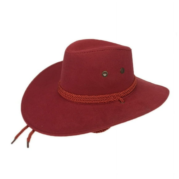 Outdoor straw hat men summer seaside beach hat western cowboy hat men's camping sun hat sunscreen sun hat - 31 / 55-58CM
