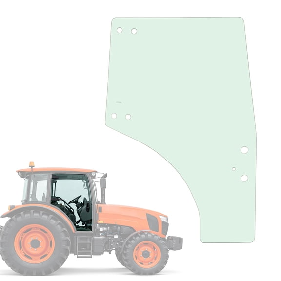 KOJEM Right Side Door Glass Compatible with Kubota Tractor M4N-071 M5-091 M5-111 M5040 M5140 M6040 M6060 M7040 M7060 M8540 M8560 M9540 M9960 Light Green Tempered Glass
