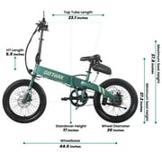 Gotrax F1V2 20 Adult Folding Electric Bike, 50 Mile&20mph, 48V 10.4Ah, Compact & Portable, Gray