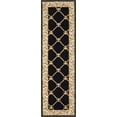 thumbnail image 2 of Well Woven Timeless Fleur De Lis Trellis Floral Border Black 2'3" x 7'3" Runner Area Rug, 2 of 8