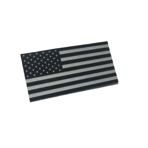 2x1" Black/White American Made 3m Reflective American US Patriotic Flag Sticker Durable USA Decal